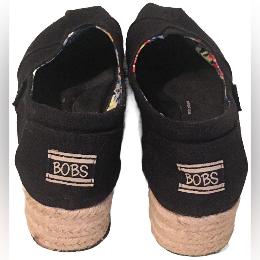 BOBS wedge canvas Skechers Black 7 - Picture 5 of 10